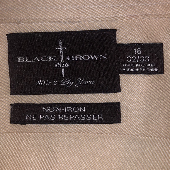 Black Brown 1826 Men’s Button Down Size 16 - Picture 5 of 6